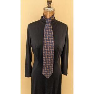 Audrey Buckner  Navy and Gold Vintage Tie